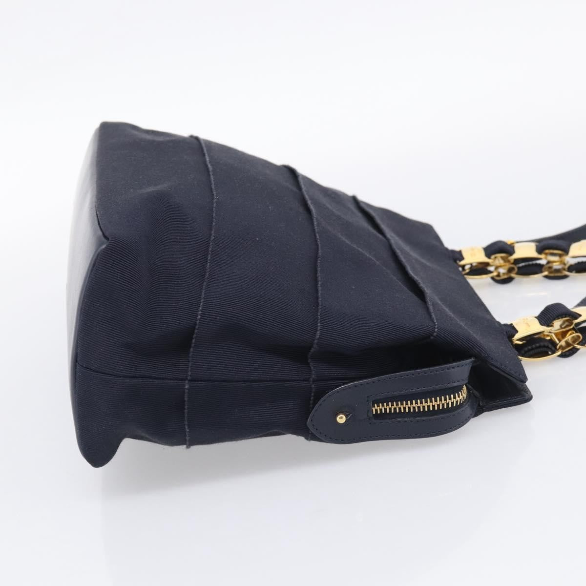 Salvatore Ferragamo Vala Canvas, Navy, Canvas, Shoulder Bag