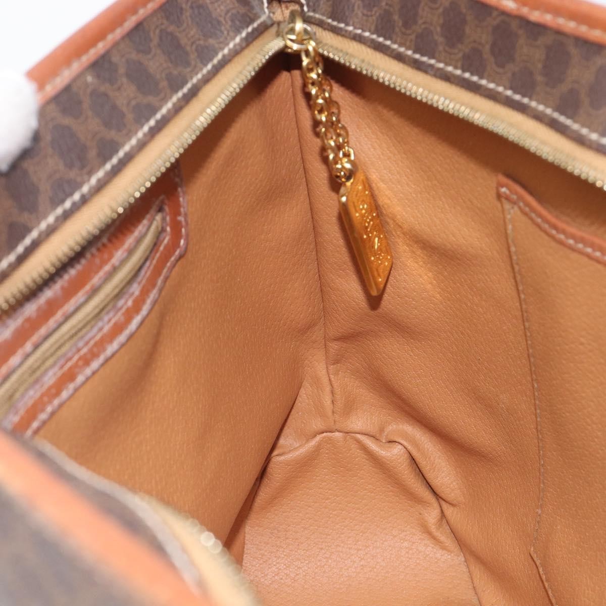 Celine Macadam Shoulder Leather, Brown, Canvas, Crossbody Bag