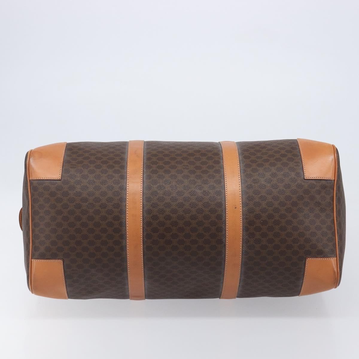 Celine Vintage Duffle Macadam Coated Canvas, Brown, Canvas, Handbag