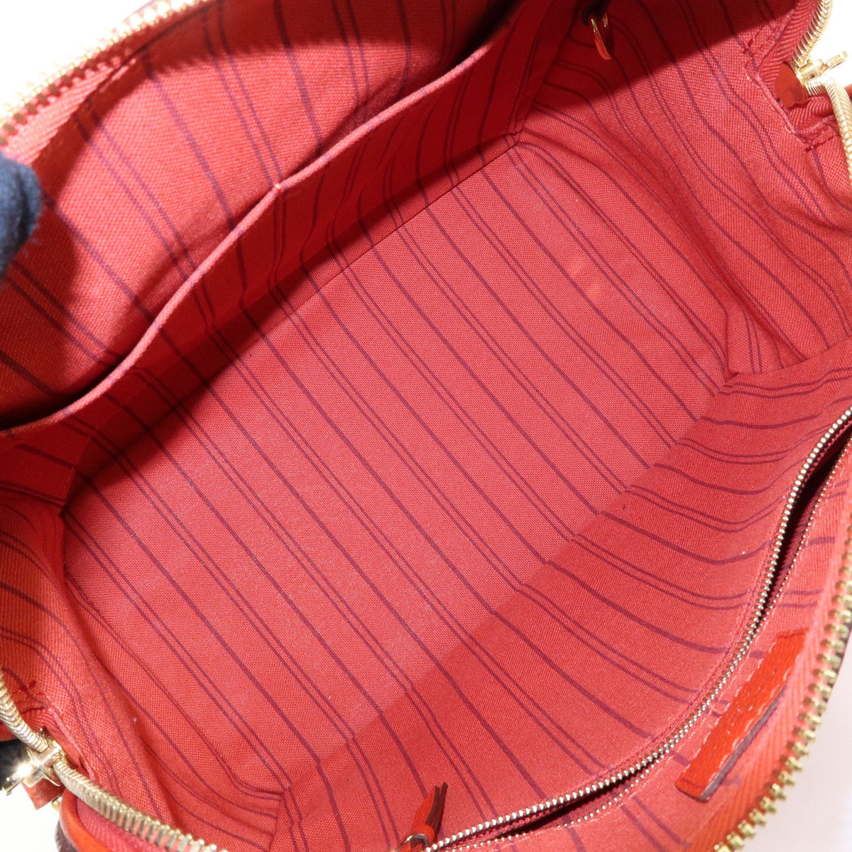Louis Vuitton Speedy Bandouliere Monogram Empreinte Leather, Orange, Leather, Handbag