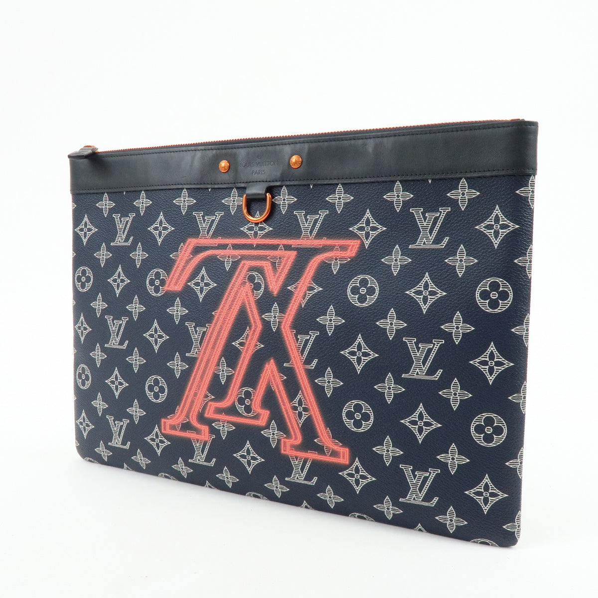 Louis Vuitton Pochette Apollo Limited Edition Upside Down Monogram Ink, Navy, Canvas, Clutch