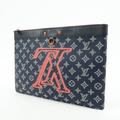 Louis Vuitton Pochette Apollo Limited Edition Upside Down Monogram Ink, Navy, Canvas, Clutch