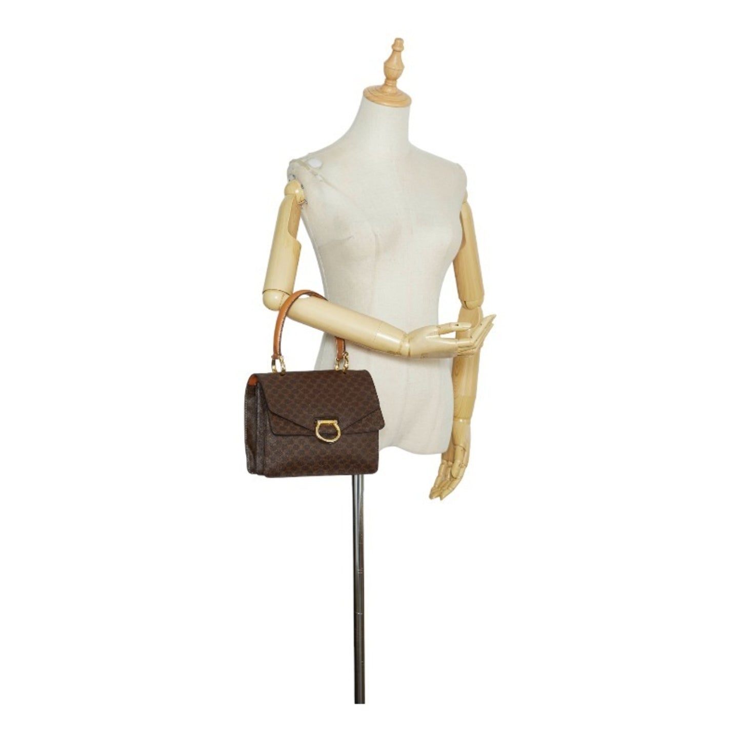 Céline Triomphe, Brown, Canvas, handbag