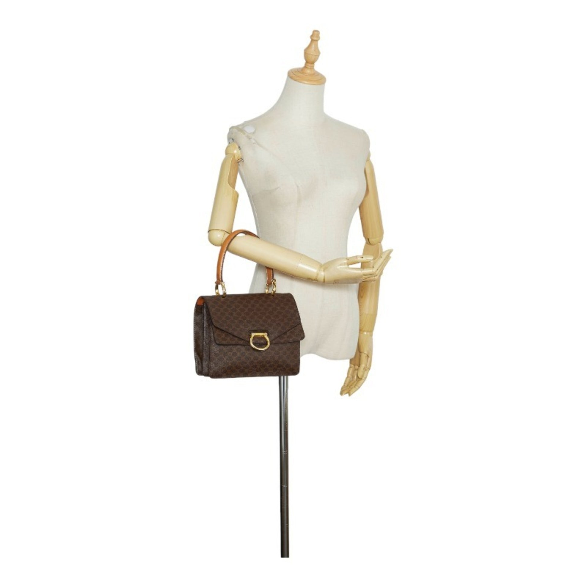 Céline Triomphe, Brown, Canvas, handbag