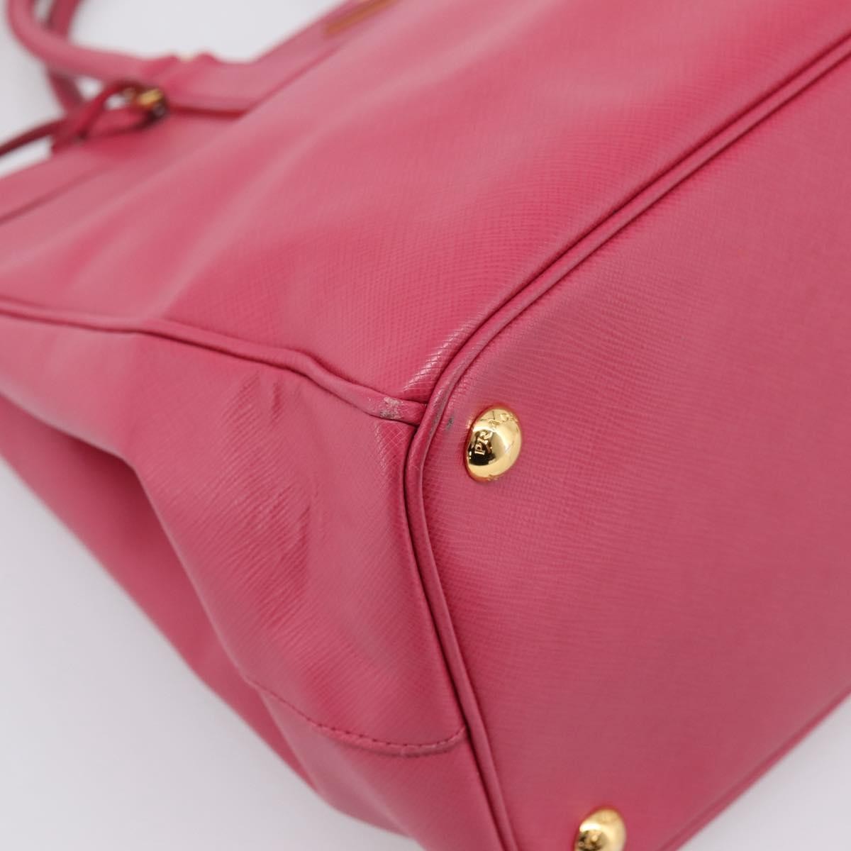 Prada Galleria Double Zip Saffiano Leather, Pink, Leather, Tote Bag