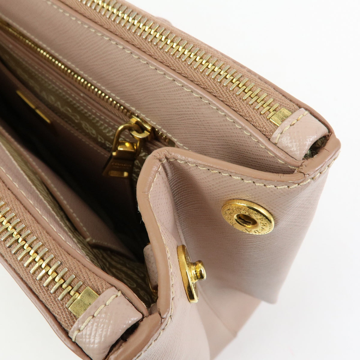 Prada Galliera Saffiano Leather with Applique, Pink, Leather, Handbag