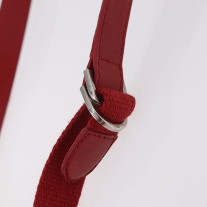 Christian Dior Vintage Street Chic Diorissimo Canvas with Leather, Red, Canvas, Shoulder Bag