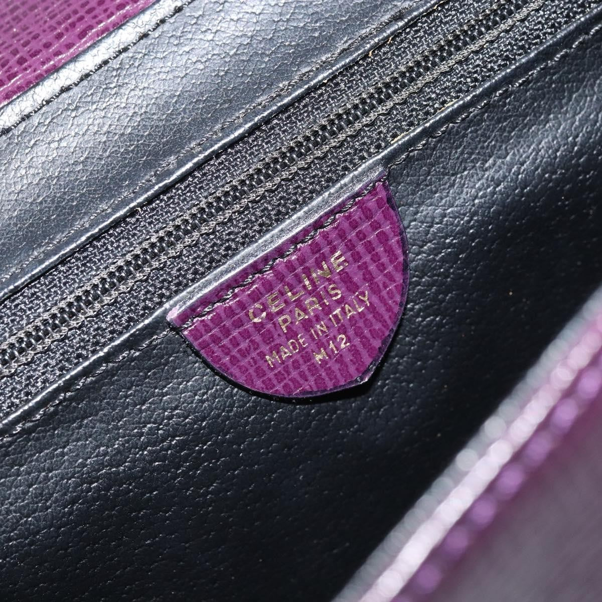 Celine Circle Logo Leather, Purple, Leather, Shoulder Bag