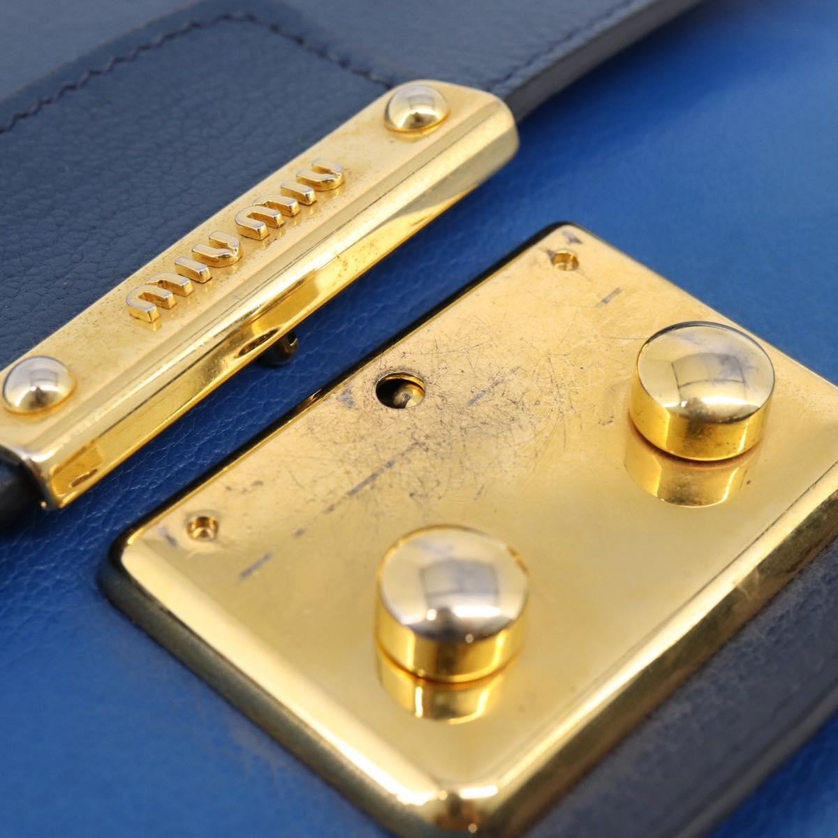 Miu Miu Madras Top Handle Leather, Navy, Leather, Handbag