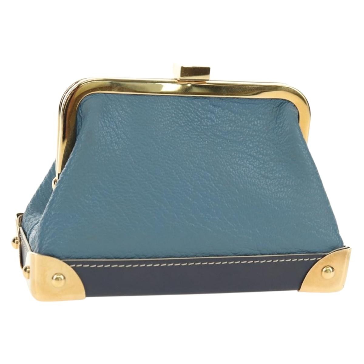 Louis Vuitton Porte-Monnaie Coin Purse Leather, Blue, Leather, Card Holder