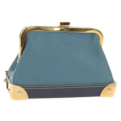 Louis Vuitton Porte-Monnaie Coin Purse Leather, Blue, Leather, Card Holder