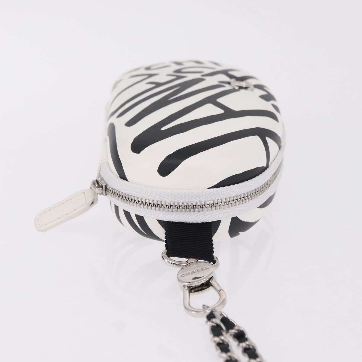 Chanel Coco Neige Zip Around Sunglasses Case with Chain Printed Leather, White, Leather, Sunglasses