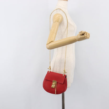 Chloe Drew Leather, Red, Leather, Crossbody Bag