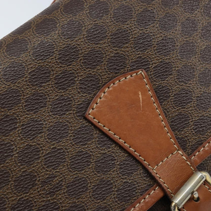 Celine Vintage Macadam Canvas and Leather, Brown, PVC, Shoulder Bag