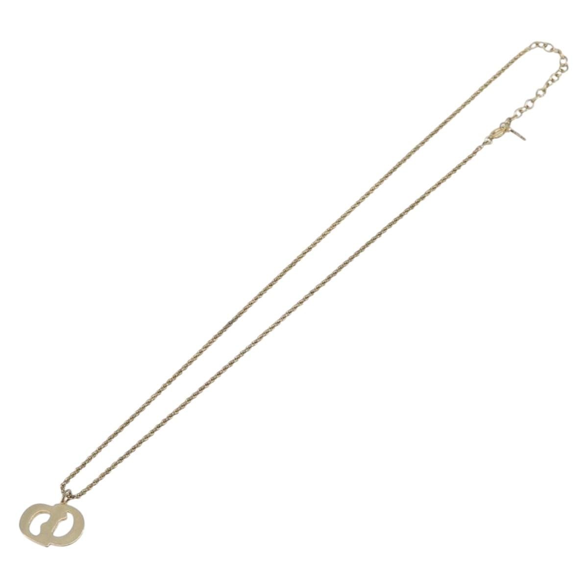 Christian Dior CD Pendant Metal, Gold, Metal, Necklace