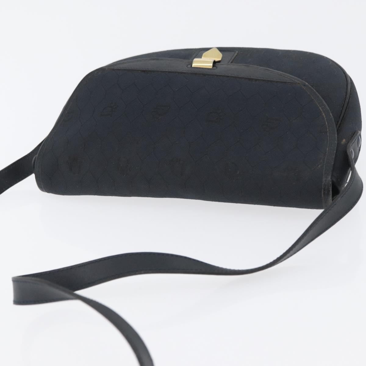Christian Dior Vintage Honeycomb Flap Canvas and Leather, Black, Canvas, Shoulder Bag