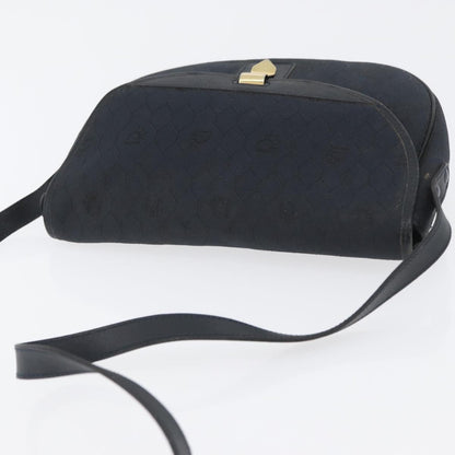Christian Dior Vintage Honeycomb Flap Canvas and Leather, Black, Canvas, Shoulder Bag