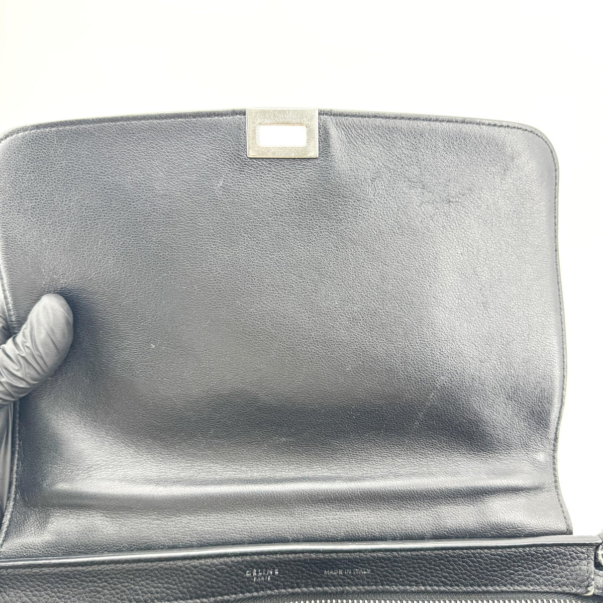 Celine Trapeze Leather, Black, Leather, Handbag