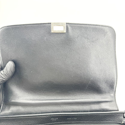 Celine Trapeze Leather, Black, Leather, Handbag