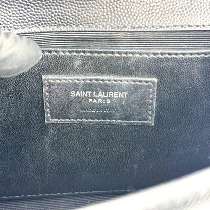 Saint Laurent Classic Monogram Grainy Leather, Black, Leather, Crossbody Bag