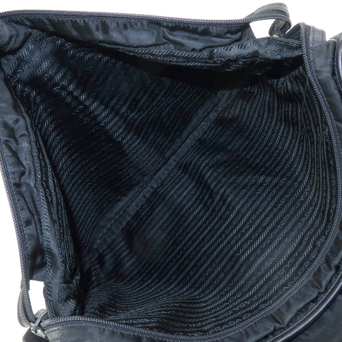 Prada Buckle Messenger Tessuto, Black, Nylon, Handbag
