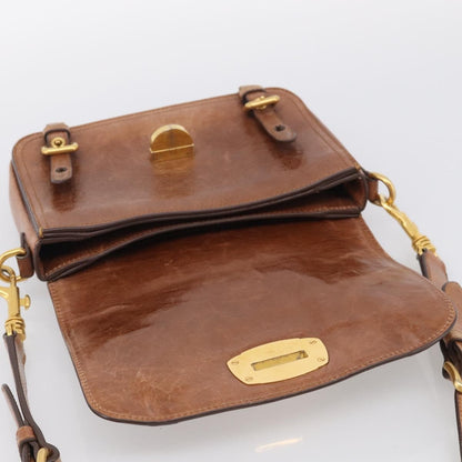 Miu Miu Shoulder Leather, Brown, Leather, Shoulder Bag