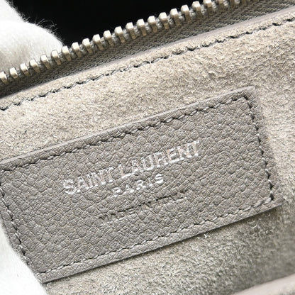 Saint Laurent Rive Gauche Cabas Leather, Gray, Calfskin, Handbag
