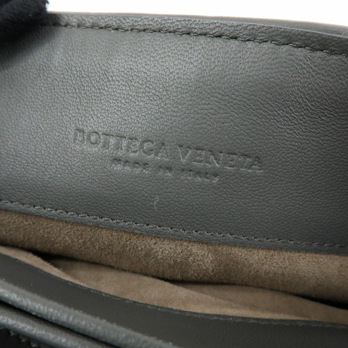 Bottega Veneta Olimpia Intrecciato Nappa, Gray, Leather, Crossbody Bag