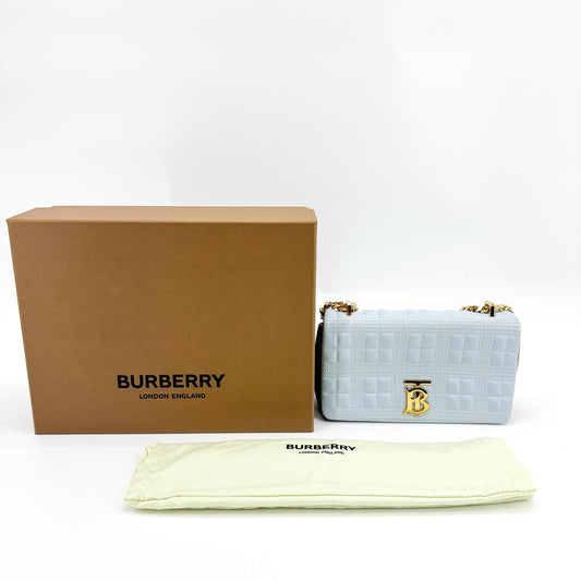 Burberry Lola Camera Quilted Leather, Blue, Leather, Handbag