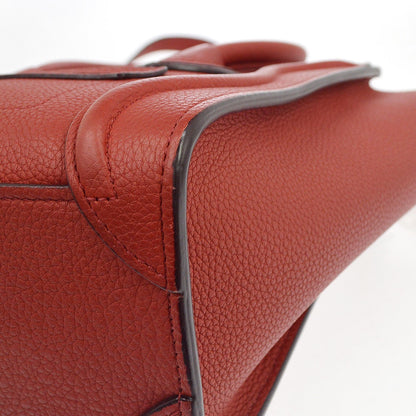 Celine Luggage Grainy Leather, Red, Leather, Handbag