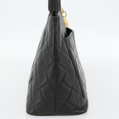 Chanel Matelassé Lambskin leather, Black, Leather, Tote Bag