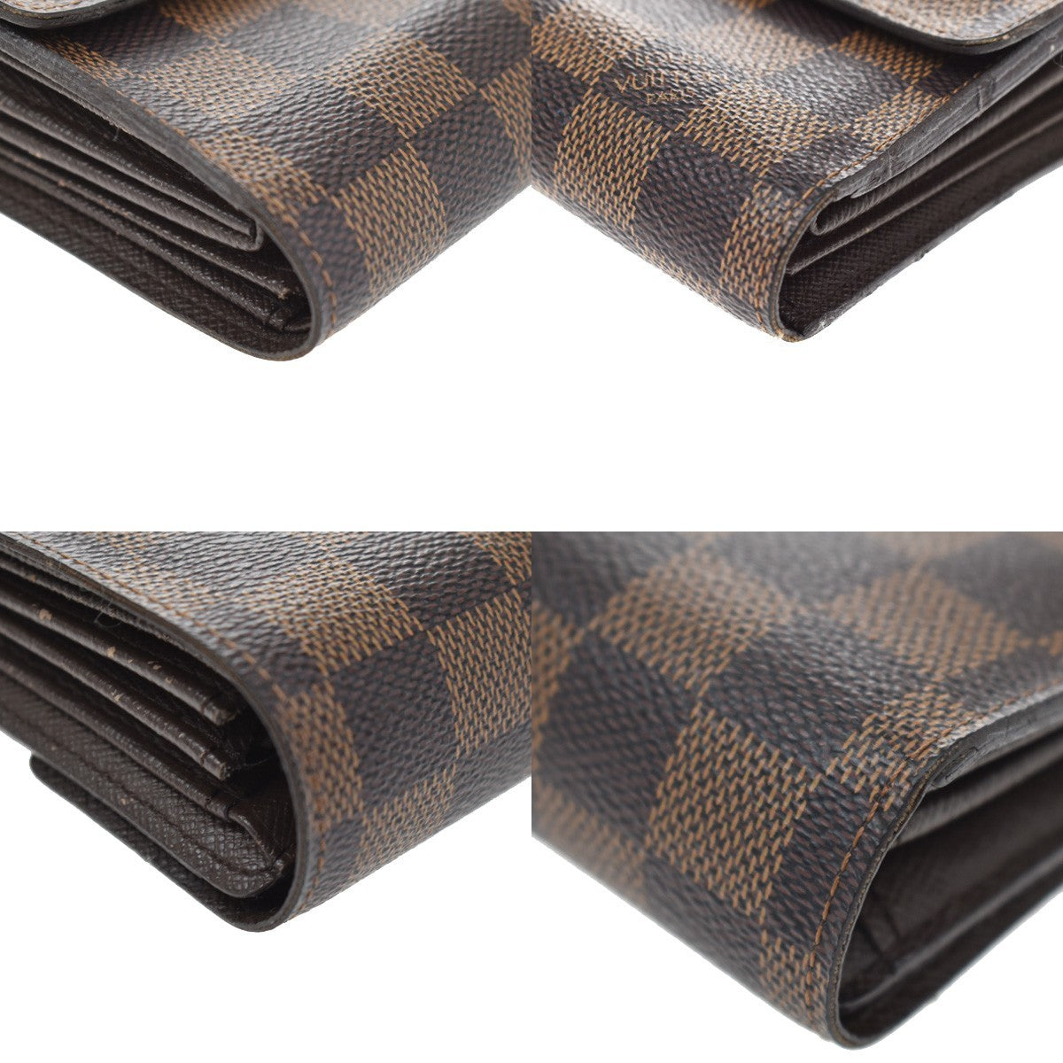 Louis Vuitton Alexandra Damier, Brown, Canvas, Wallet