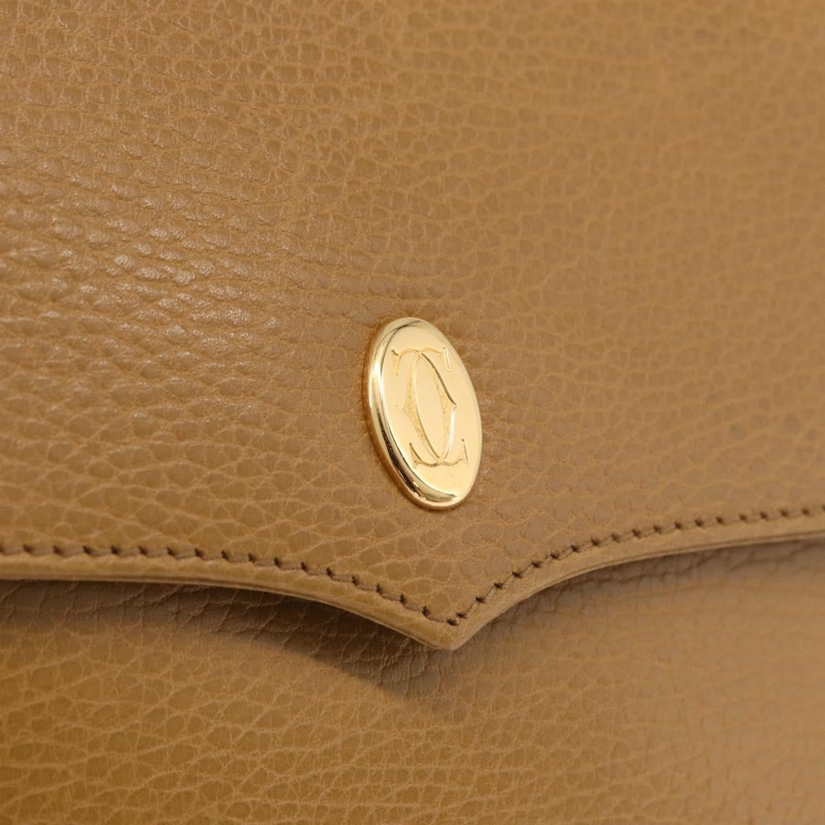 Cartier Must de Cartier Leather, Beige, Leather, Shoulder Bag