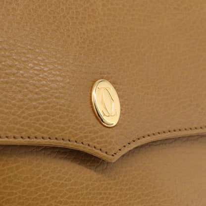 Cartier Must de Cartier Leather, Beige, Leather, Shoulder Bag
