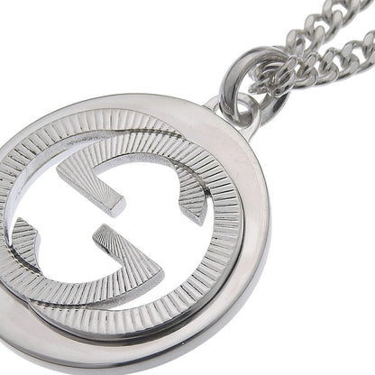 Gucci Engraved Interlocking G Chain Link Pendant Sterling Silver, Silver, Silver, Necklace