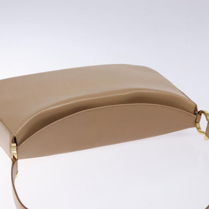 Salvatore Ferragamo Gancini Leather, Beige, Leather, Shoulder Bag
