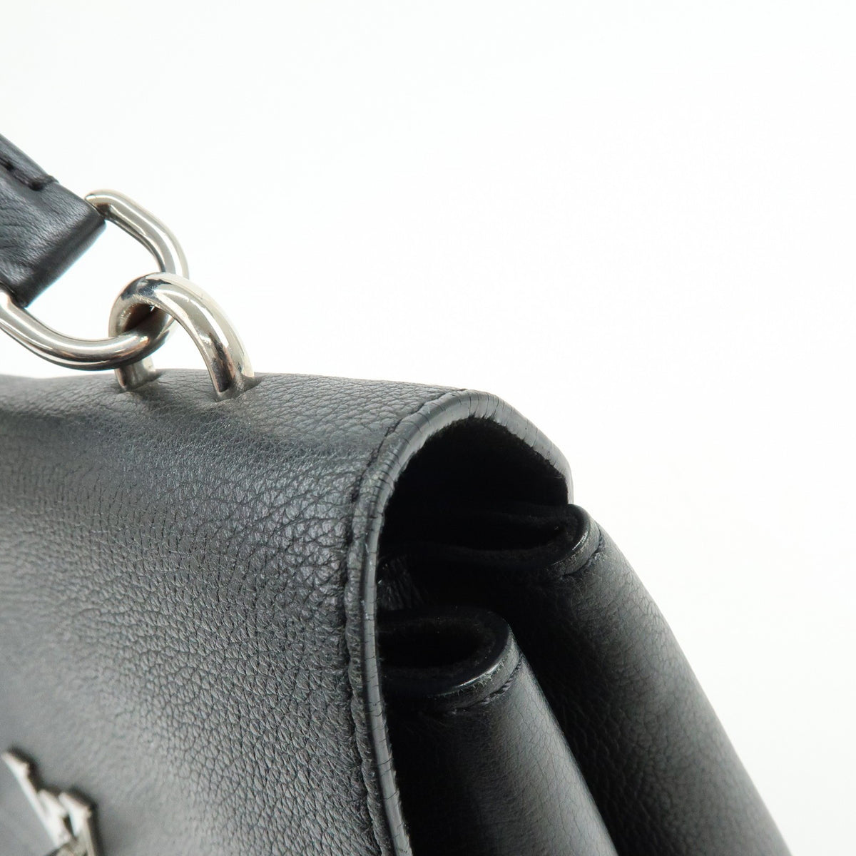 Louis Vuitton Lockme Ever Leather, Black, Leather, Handbag