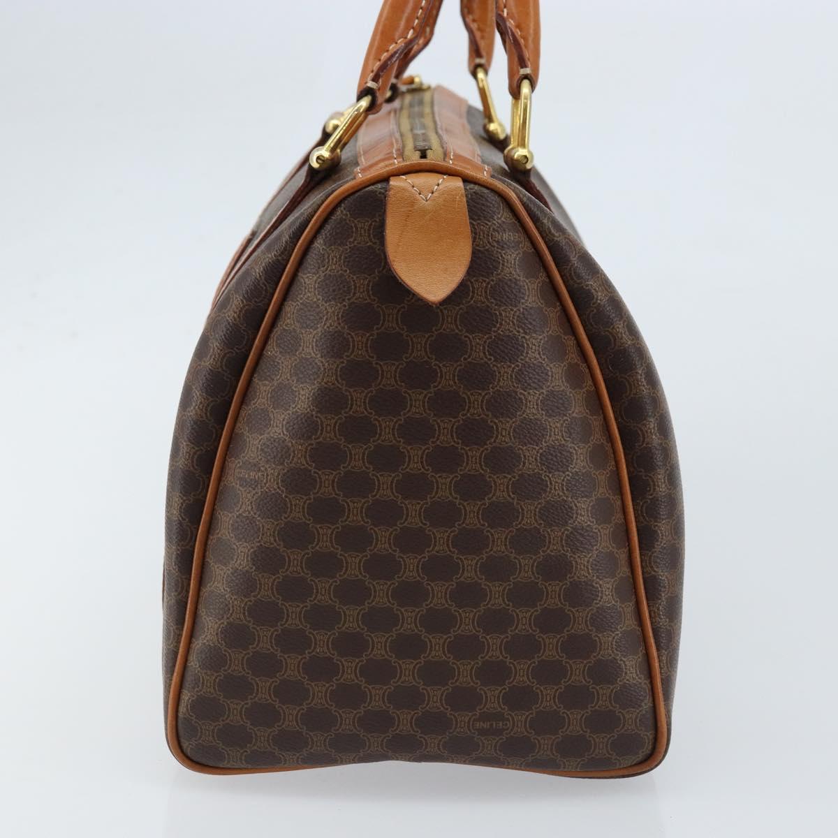 Celine Vintage Macadam Boston bag Canvas and Leather, BROWN, CANVAS, Handbag