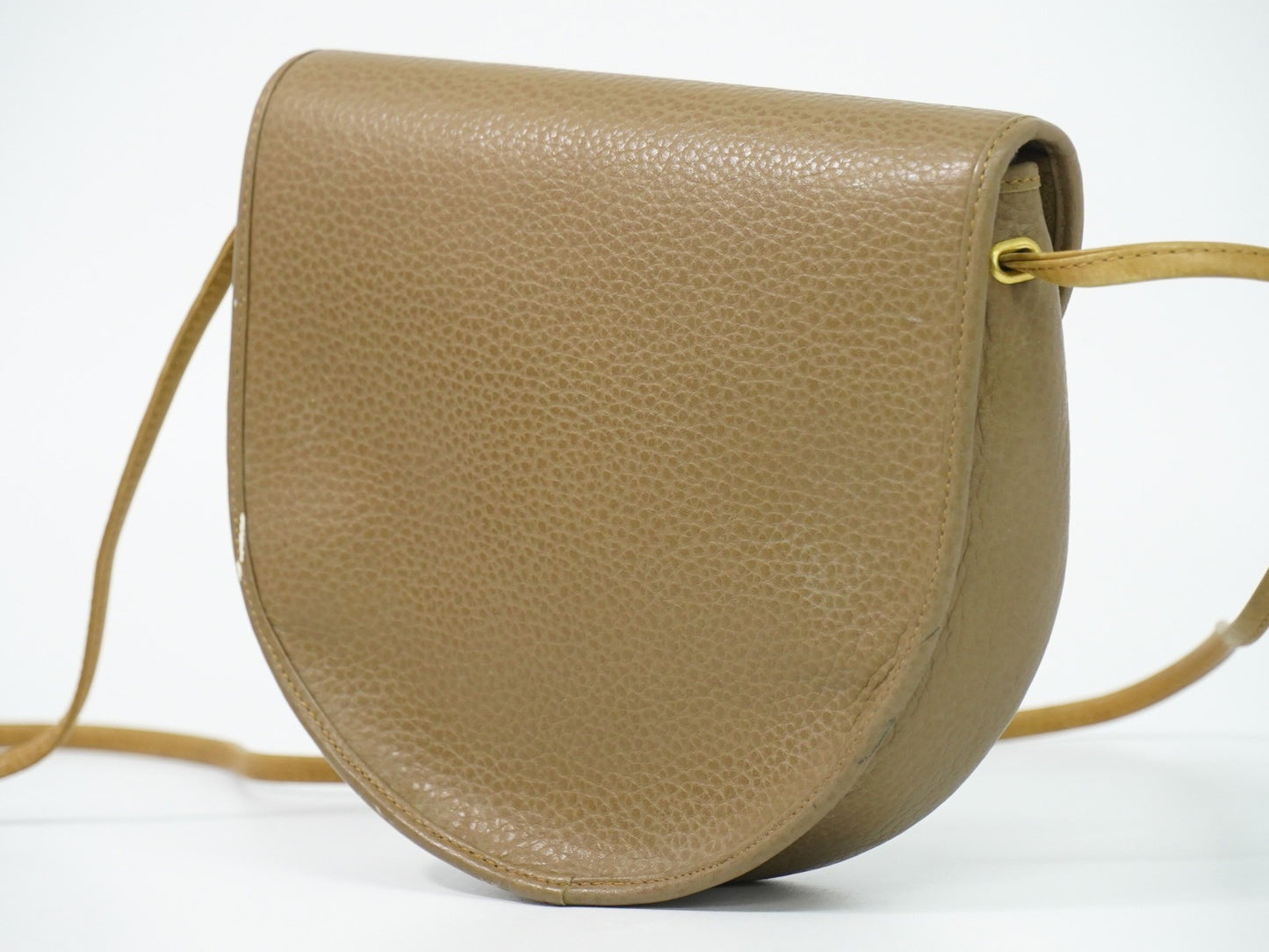 Christian Dior Vintage CD Flap Leather, Beige, Leather, Shoulder Bag