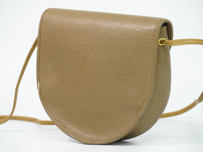 Christian Dior Vintage CD Flap Leather, Beige, Leather, Shoulder Bag