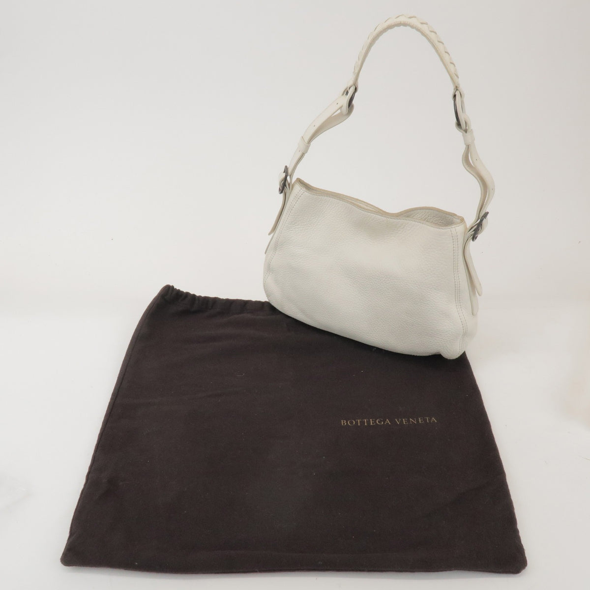 Bottega Veneta Shoulder Leather, White, Leather, Shoulder Bag