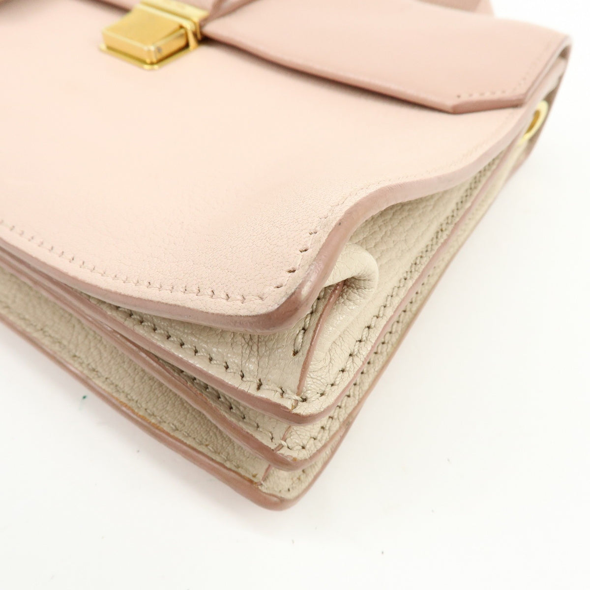 Miu Miu Madras Convertible Compartment Top Handle Leather, Pink, Leather, Handbag