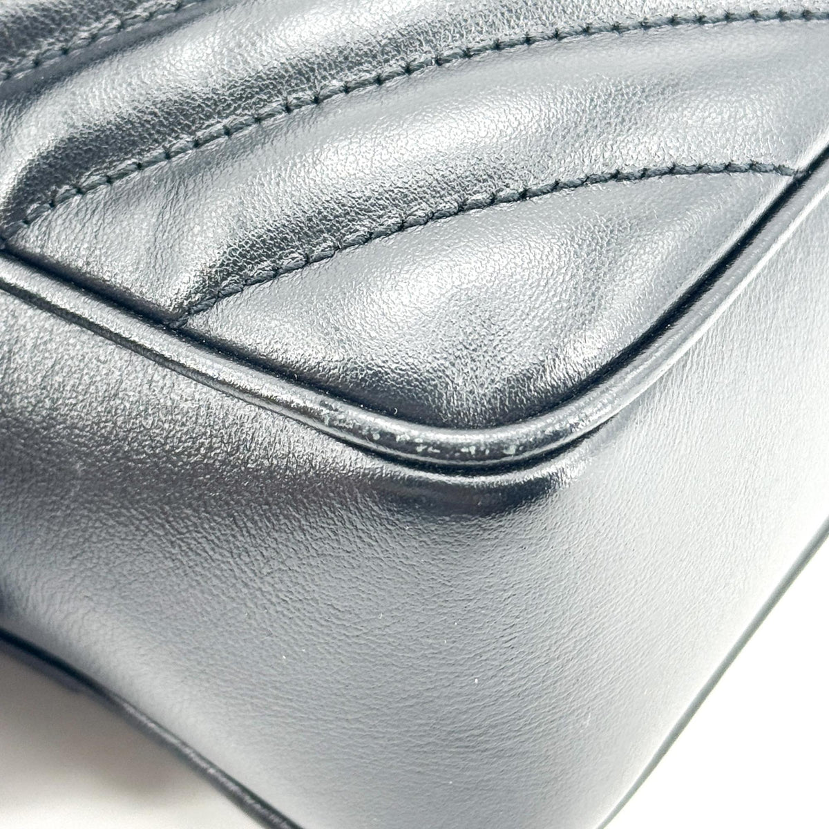 Saint Laurent Lou Camera Matelasse Chevron Leather, Black, Calfskin, Handbag