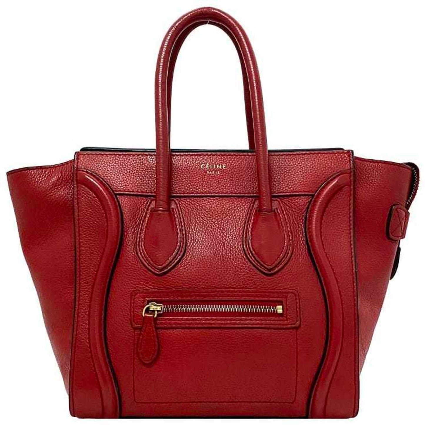 Céline Luggage, Red, Leather, handbag