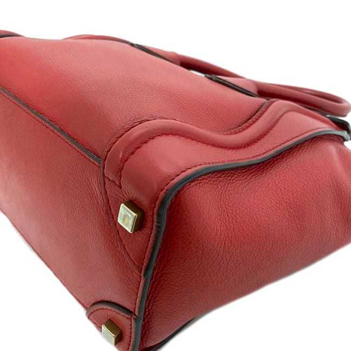 Céline Luggage, Red, Leather, handbag