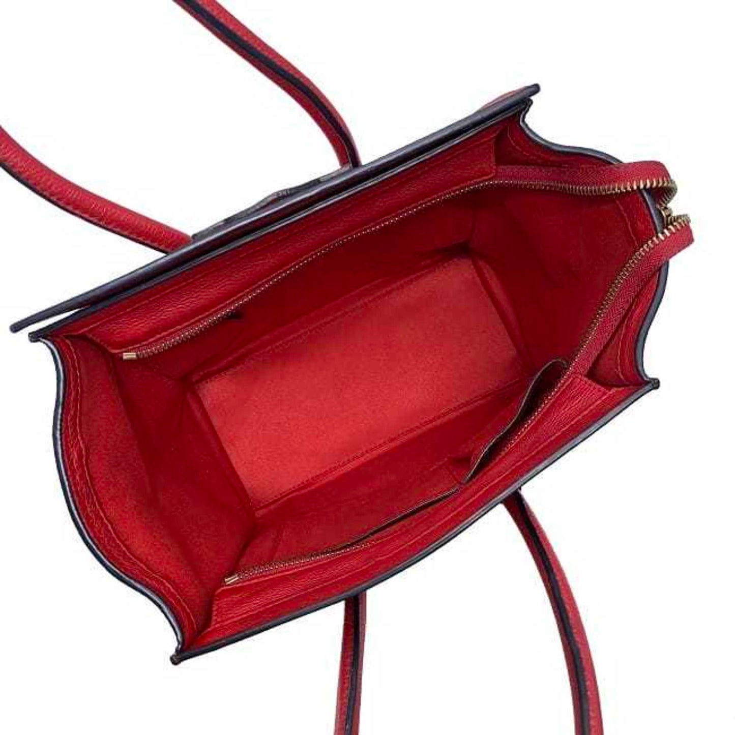 Céline Luggage, Red, Leather, handbag