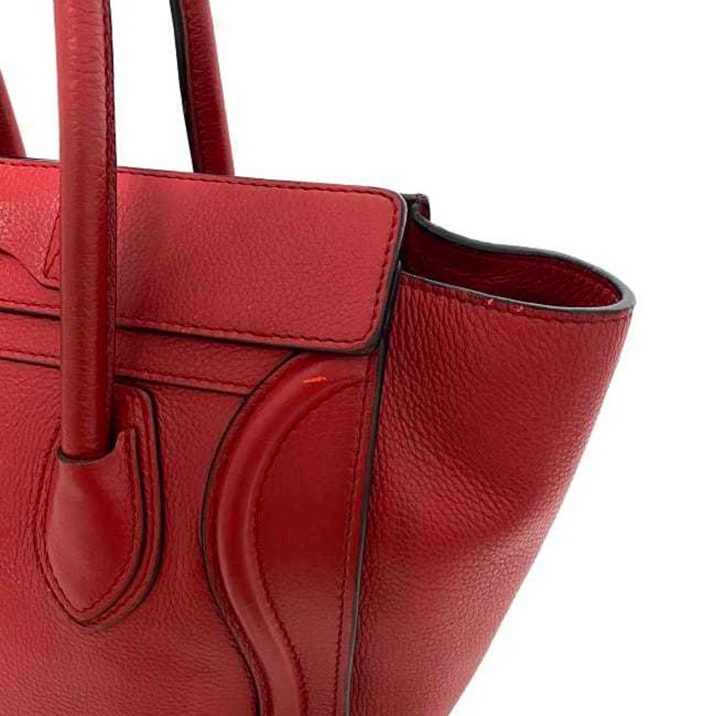 Céline Luggage, Red, Leather, handbag