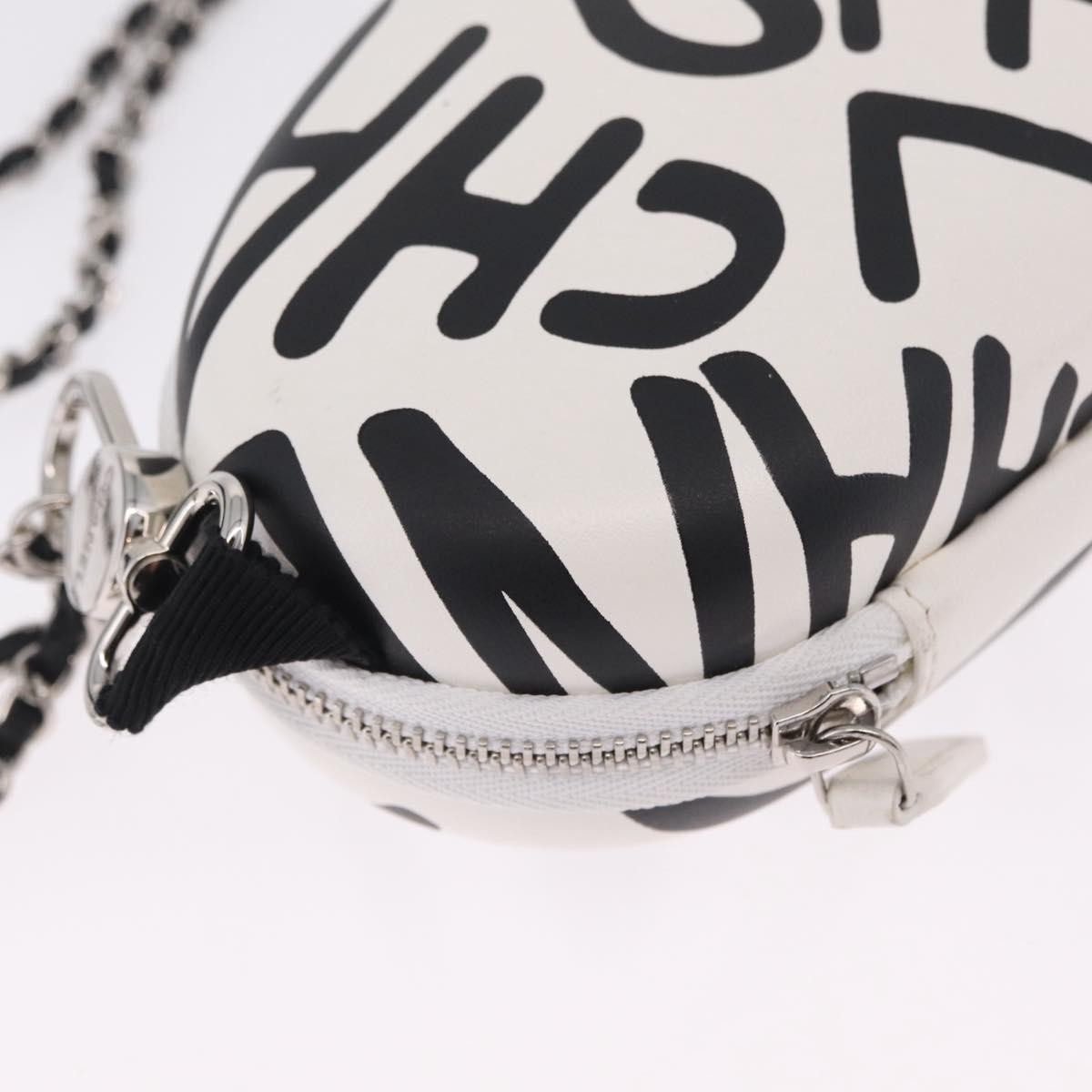 Chanel Coco Neige Zip Around Sunglasses Case with Chain Printed Leather, White, Leather, Sunglasses