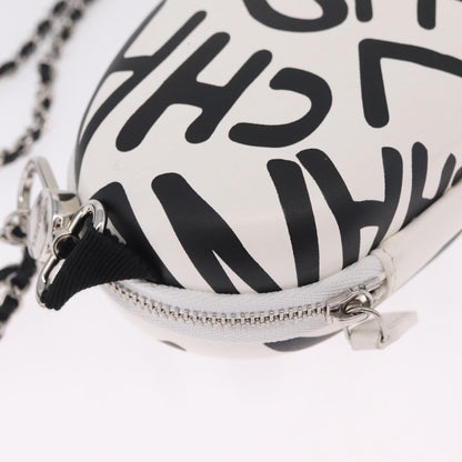 Chanel Coco Neige Zip Around Sunglasses Case with Chain Printed Leather, White, Leather, Sunglasses