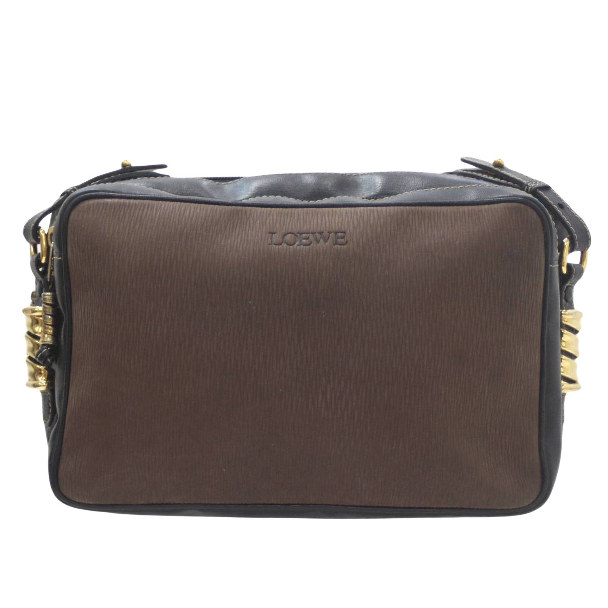 Loewe, Brown, Leather, shoulder